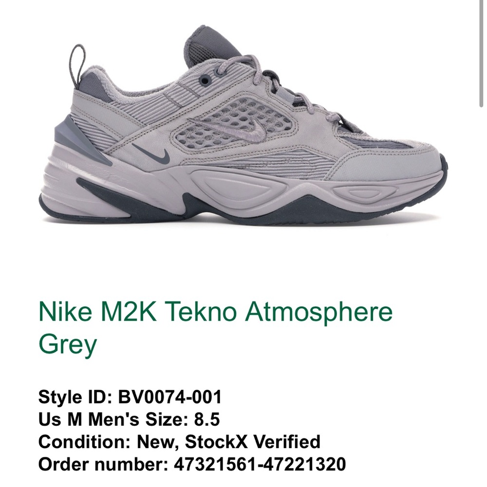 Mens Nike M2K tekno atmosphere grey